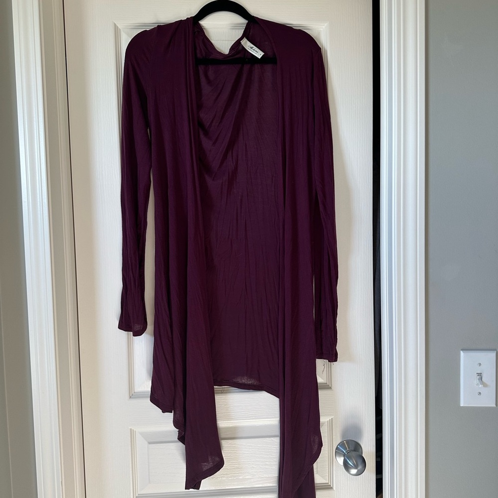 Mahina Hawaii Purple Lightweight Mid-Length Cardigan - Size M